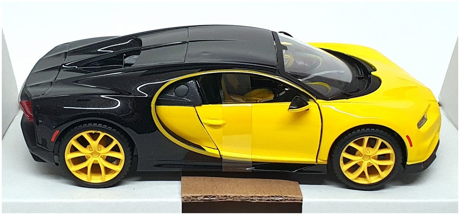 Maisto 1/24 Scale Diecast 31514 - Bugatti Chiron - Black/Yellow
