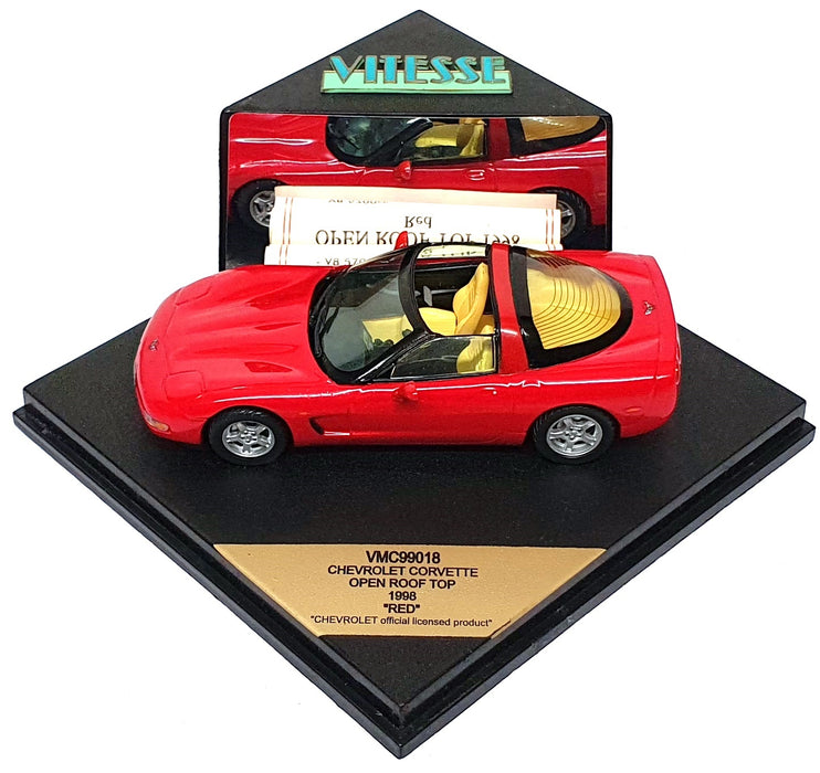 Vitesse 1/43 Scale VMC99018 - 1998 Chevrolet Corvette Open Roof Top - Red