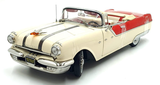 Sun Star 1/18 Diecast 5058 - 1955 Pontiac Star Chief Open Convertible - Red/Grey