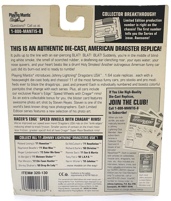 Johnny Lightning 1/64 Scale 302-130 Dragsters USA 1971 Blue Max - Raymond Beadle