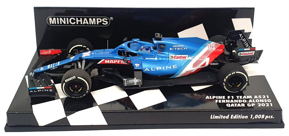 Minichamps 1/43 Scale 417 212114 - F1 Alpine A521 Qatar GP 2021 Alonso