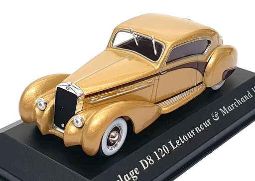 Altaya 1/43 Scale D8120G - 1939 Delage D8 120 Letourneur & Marchland - Gold
