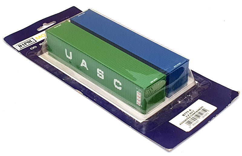 Dapol OO Scale B775 A - 2x 40ft Assorted Containers - Green Blue
