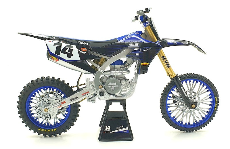 NewRay 1/6 Scale 49723 - Yamaha YZ450F Motorbike #14 D.Ferrandis - Blue/Black