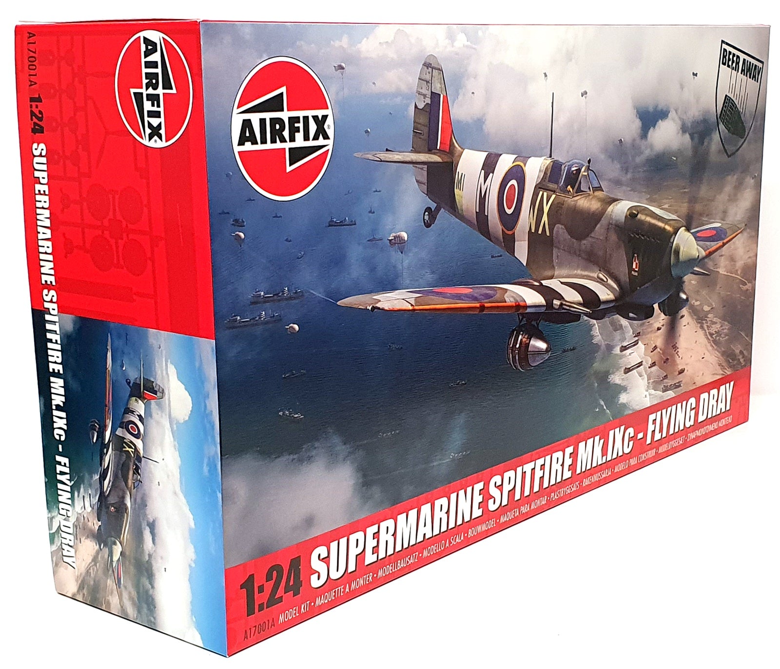 Airfix 1/24 Scale Kit A17001A - Supermarine Spitfire Mk.IXc Aircraft Flying Dray