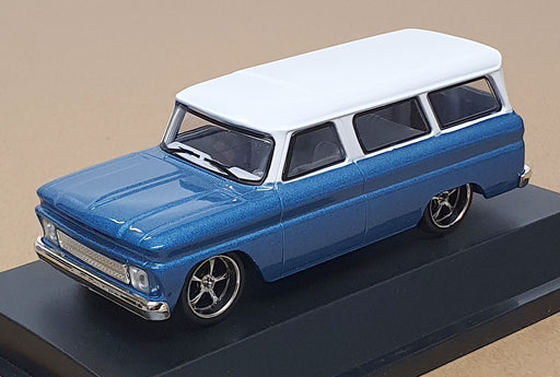 Greenlight 1/43 Scale 86059 - 1966 Chevrolet Suburban - Blue/White