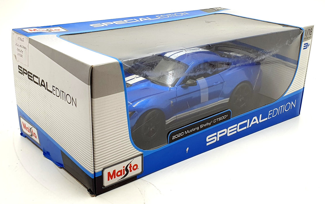 Maisto 1/18 Scale Diecast 31388 - 2020 Mustang Shelby GT500 - Blue