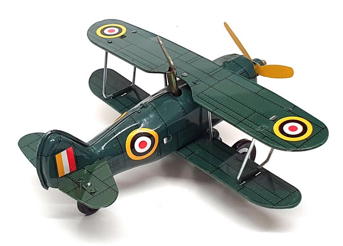 China Brand MS 454 - Curtiss Bi Plane Wind Up Tinplate Aircraft - Green
