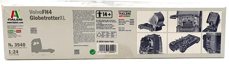 Italeri 1/24 Scale Unassembled Kit 3940 - Volvo FH4 Globetroter XL Truck - Grey