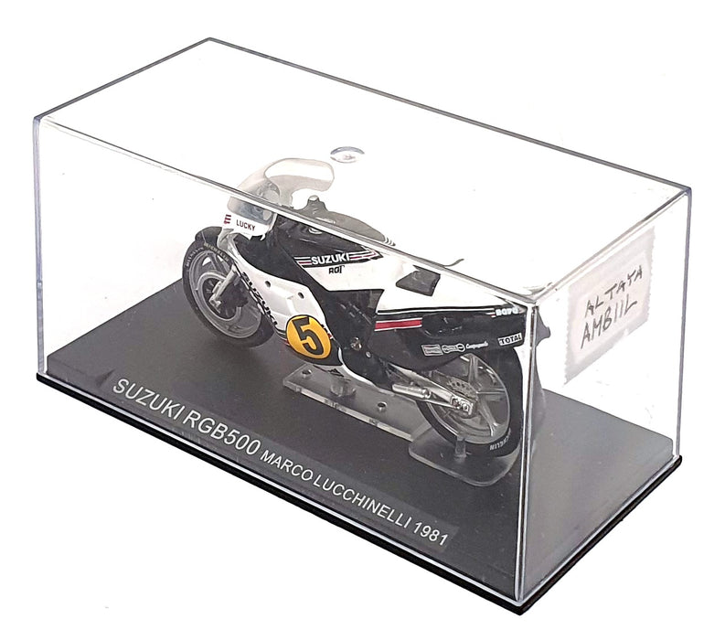 Altaya 1/24 Scale AMB11L - Suzuki RGB500 #5 M. Lucchinelli - White/Black