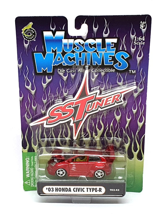 Muscle Machines 1/64 Scale 71181 T02-43 - 2003 Honda Civic Type-R - Red