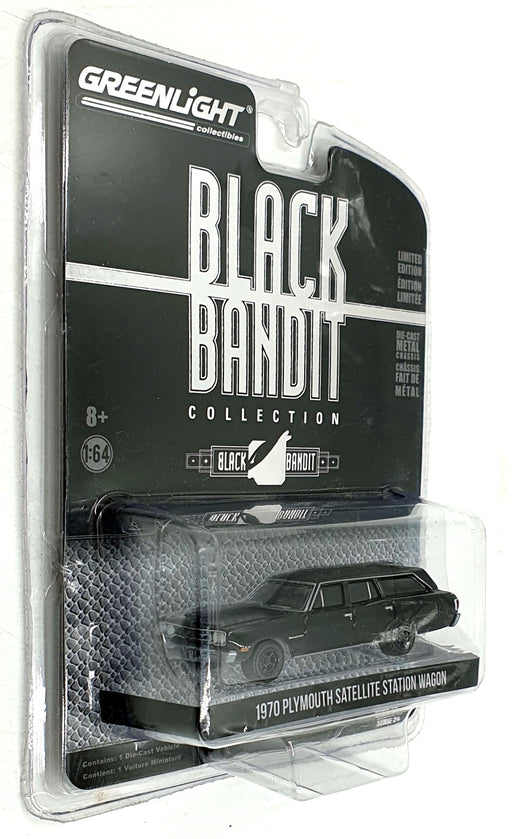 Greenlight 1/64 Scale 28050-A 1970 Plymouth Satellite Station Wagon Black Bandit