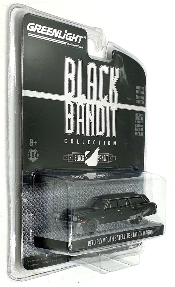Greenlight 1/64 Scale 28050-A 1970 Plymouth Satellite Station Wagon Black Bandit