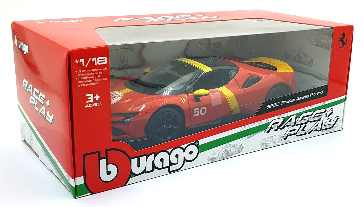 Burago 1/18 Scale Diecast 18-16021 - Ferrari SF90 Stradale Assetto Fiorano #50