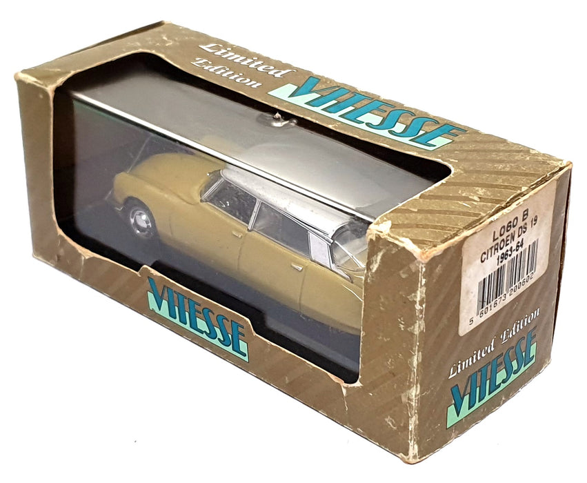 Vitesse 1/43 Scale L060B - 1963-64 Citroen DS 19 - Mustard/Grey Roof