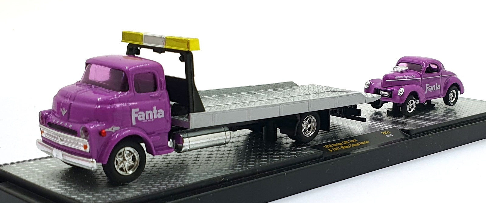 Castline M2 Machines 1/64 Scale TW13 1958 Dodge COE & 1941 Willys Coupe Gasser