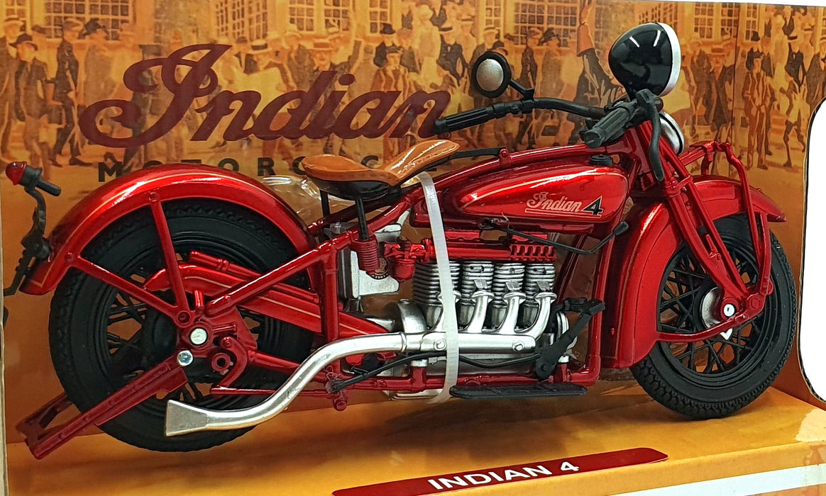 New Ray 1/12 Scale Diecast 58223 - Indian 4 Motorcycle - Met. Red