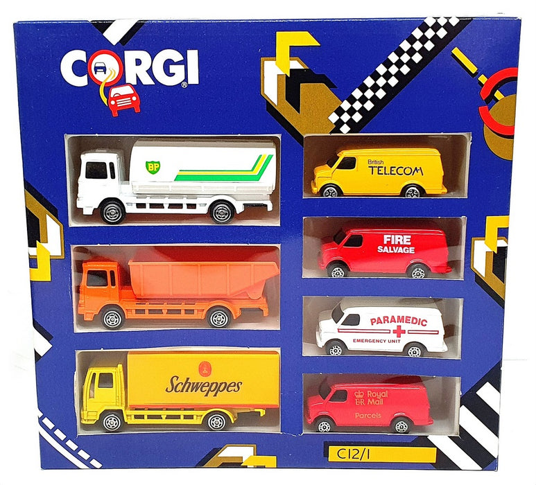Corgi 10cm & 7cm Long Diecast C12/1 - 7 Piece Truck & Van Set