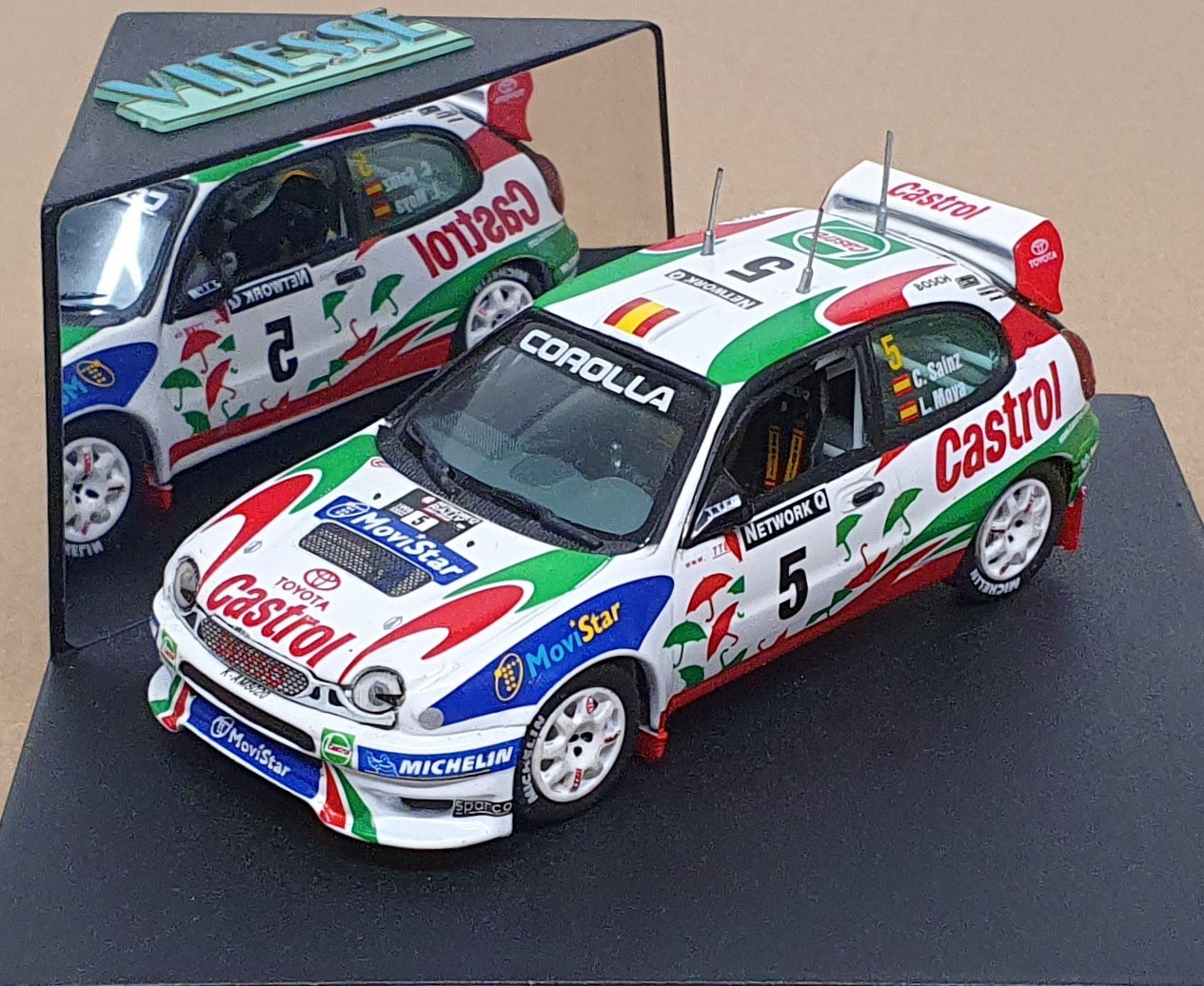 Vitesse 1/43 Scale V98207 - Toyota Corolla WRC #5 GB Rally 1998 Sainz/Moya