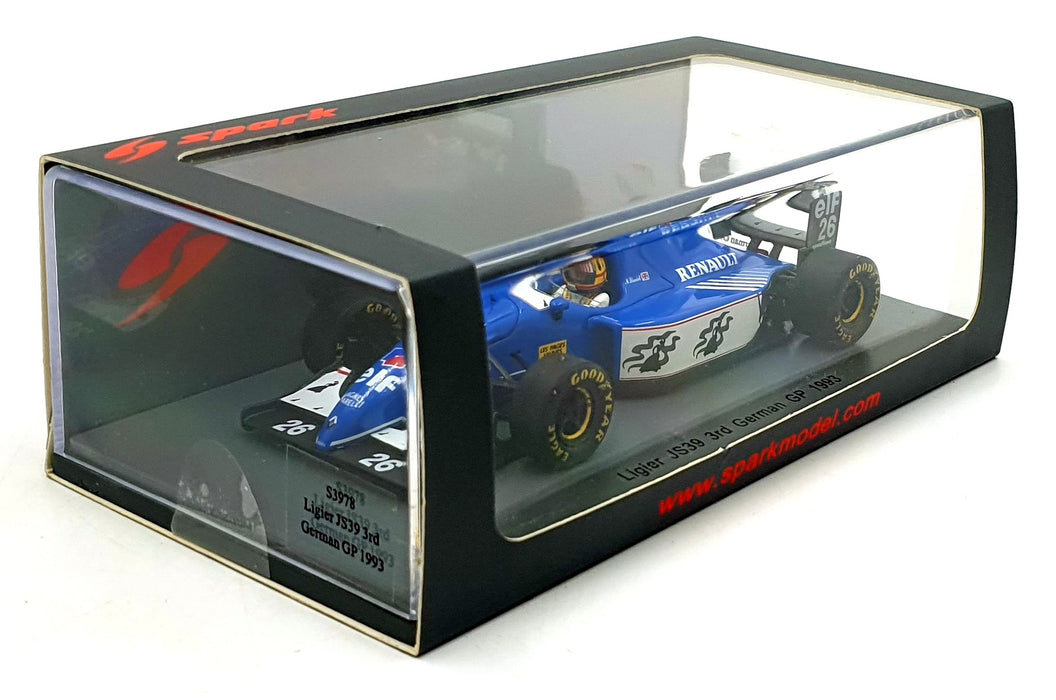 Spark 1/43 Scale S3978 - Ligier JS39 #26 3rd German GP 1993