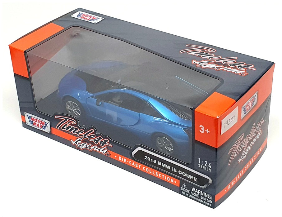 Motor Max 1/24 Scale 79359 - 2018 BMW i8 Coupe - Met Blue