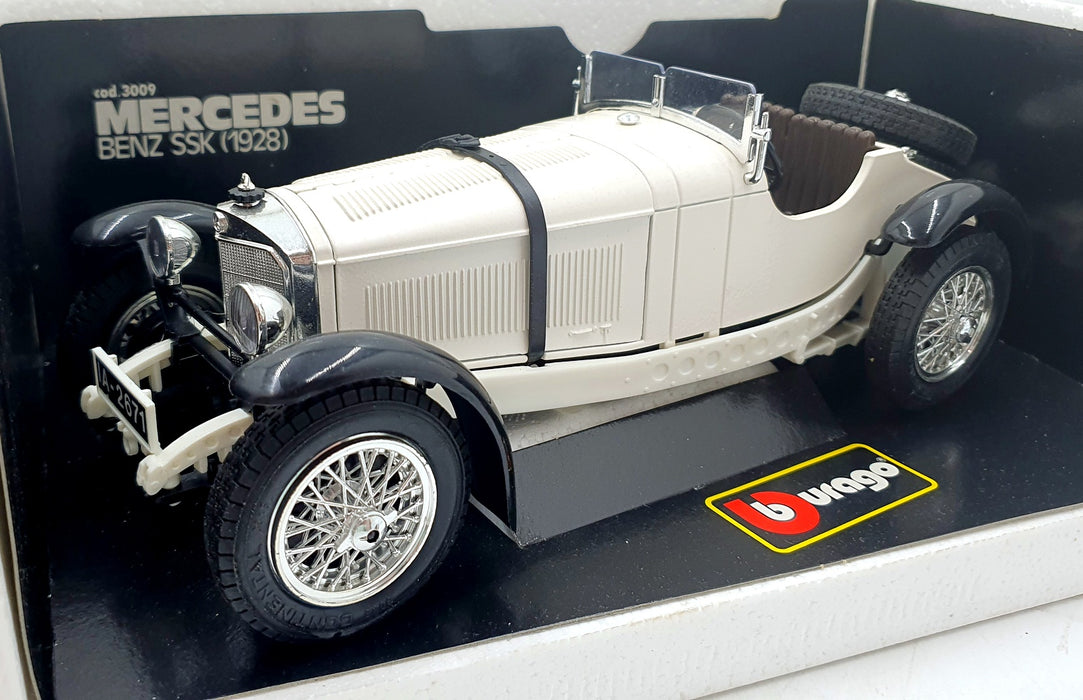 Burago 1/18 Scale Diecast 3009 - 1928 Mercedes Benz SSK - White