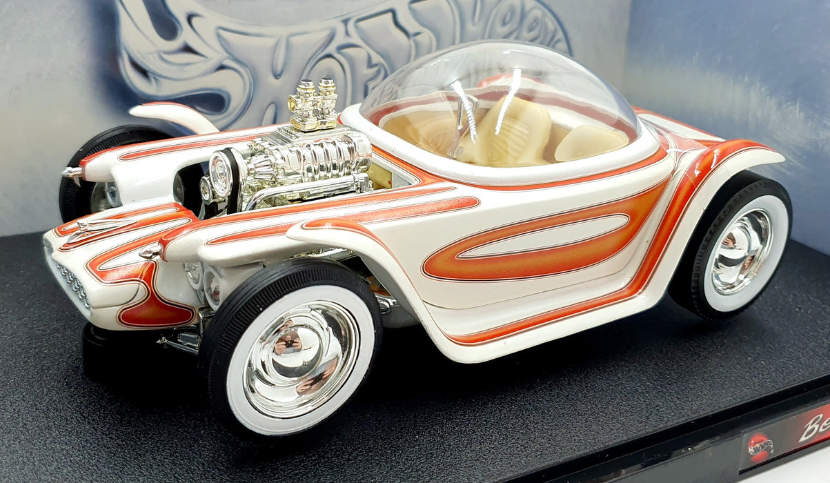 Hot Wheels 1/18 Scale Diecast 53832 - Beatnik Bandit custom Car - White/Orange