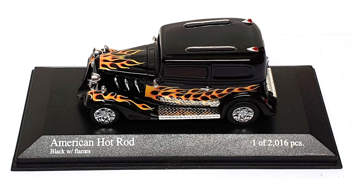 Minichamps 1/43 Scale 400 142260 - American Hot Rod - Black With Flames