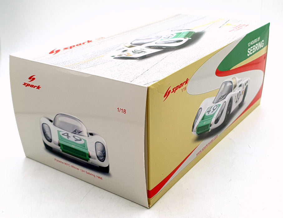 Spark 1/18 Scale Resin 18SE68 - Porsche 907C #49 Winner Sebring 1968