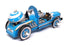 Tobar Ltd Appx 14cm Long MS 269 - Tin Plate Wind Up Race Car - Blue/White