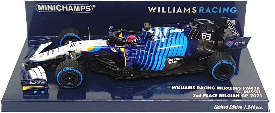 Minichamps 1/43 417 211363 F1 Williams Mercedes FW43B 2nd Belgian GP 2021 Russel