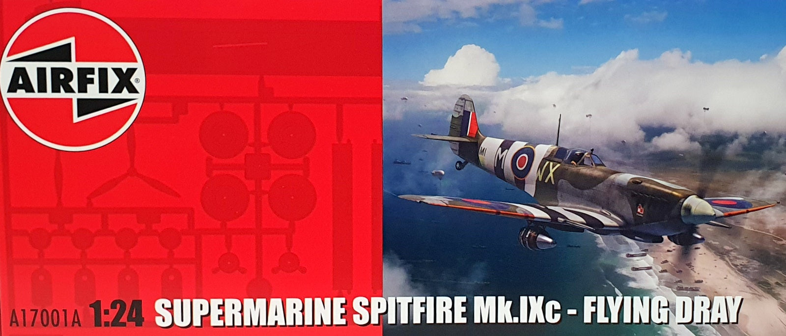 Airfix 1/24 Scale Kit A17001A - Supermarine Spitfire Mk.IXc Aircraft Flying Dray