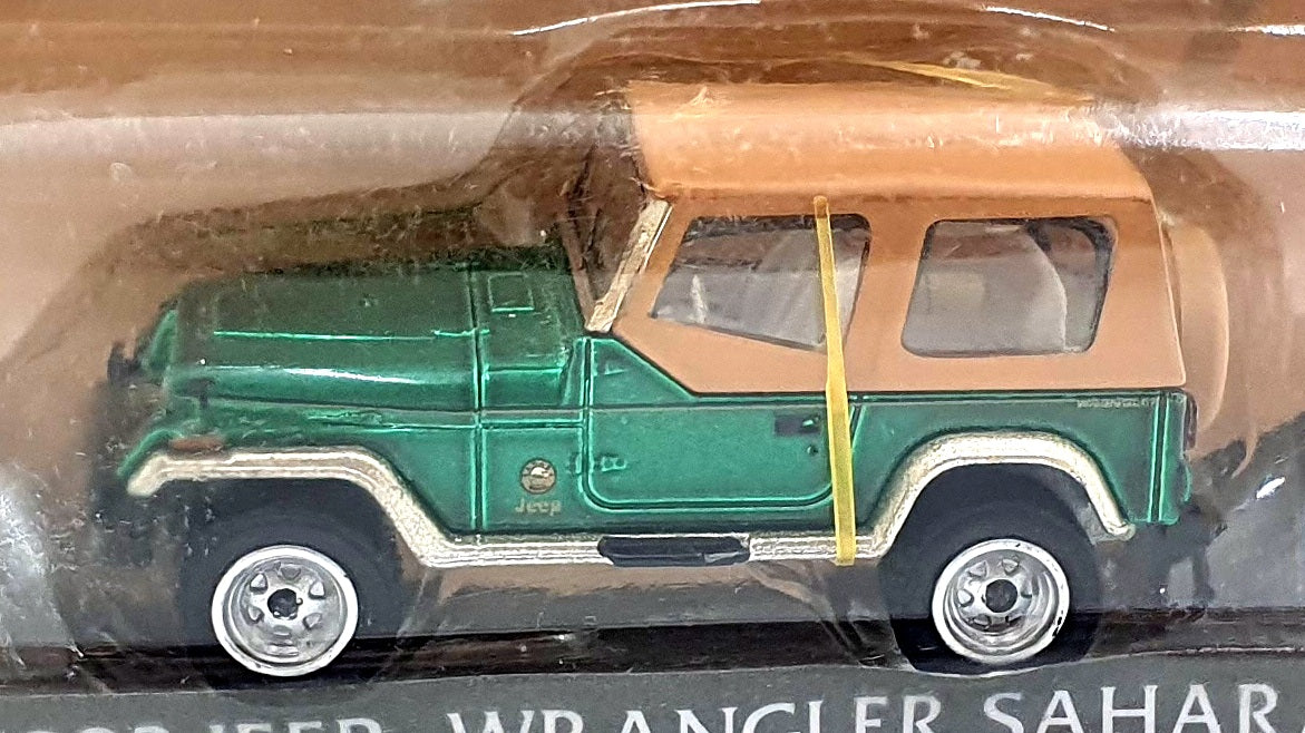 Greenlight 1/64 Scale 29815 -1993 Jeep Wrangler Sahara - Met. Green/Tan