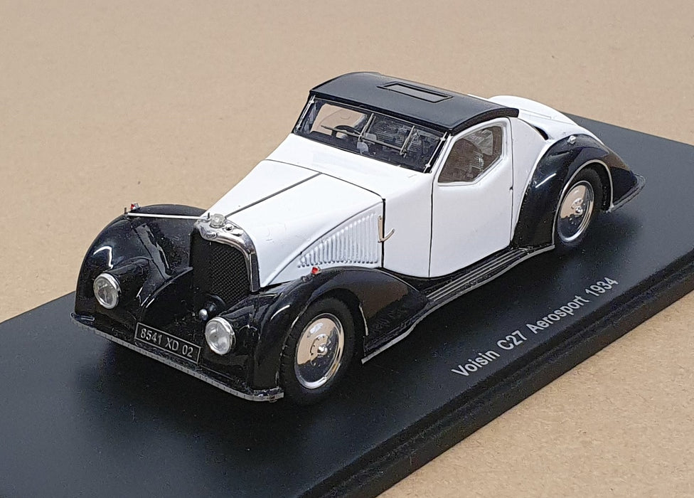 Spark Model 1/43 Scale S2706 - 1934 Voisin C27 Aerosport - White/Black