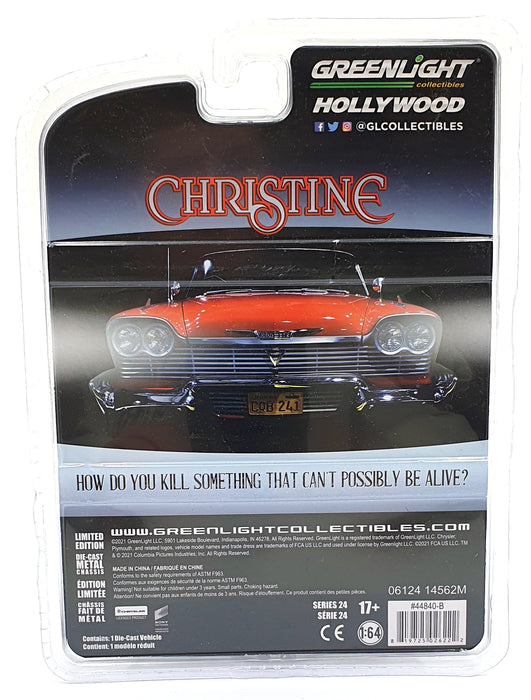 Greenlight 1/64 Scale 44840-B - 1958 Plymouth Fury "Evil Version" Christine
