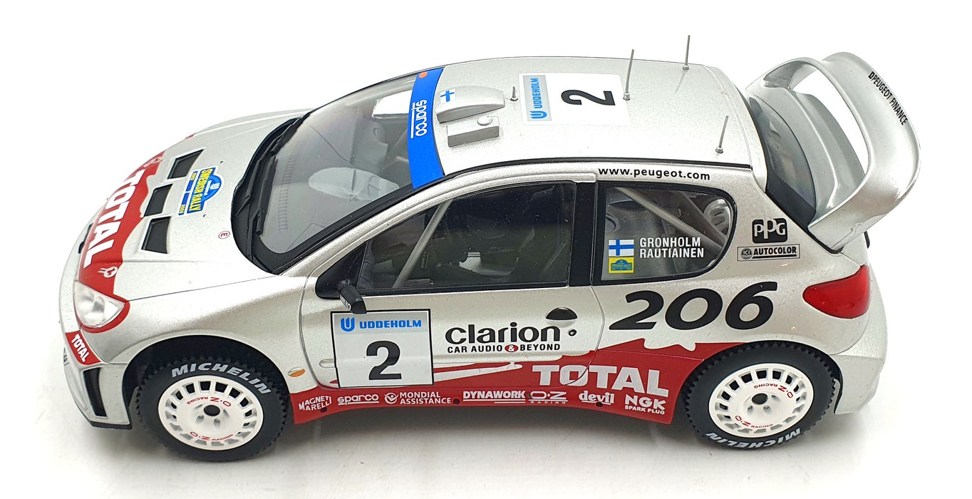 Altaya 1/18 Scale Diecast 26526A - Peugeot 206 WRC #2 sweden 2002 Gronholm