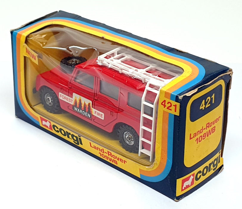 Corgi 12.5cm Long Original Diecast 421 Land Rover 109WB Forest Fire Warden - Red