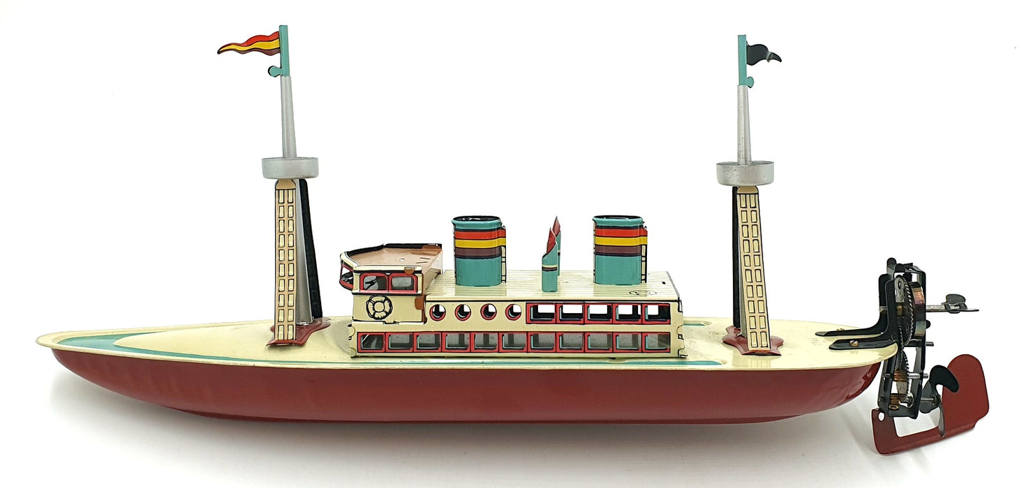 Juguete Paya 40cm Long Tinplate Boat 629 - 1935 Barco Pasajeros
