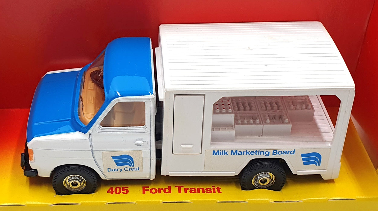 Corgi 14cm Long Diecast 405 - Ford Transit Dairy Crest Milk Van - White/Blue