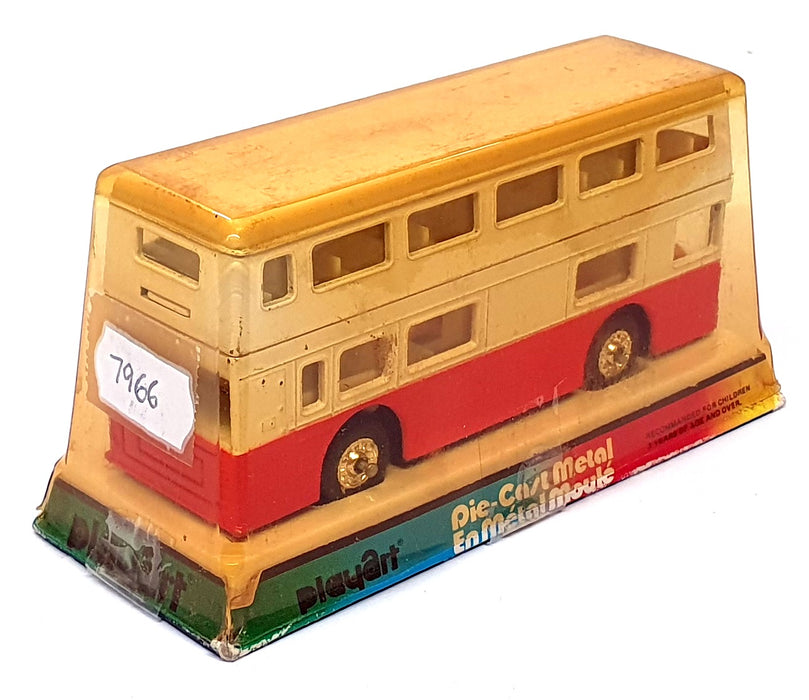 Playart 12cm Long Diecast 7966 - Double Deck Bus - White/Red