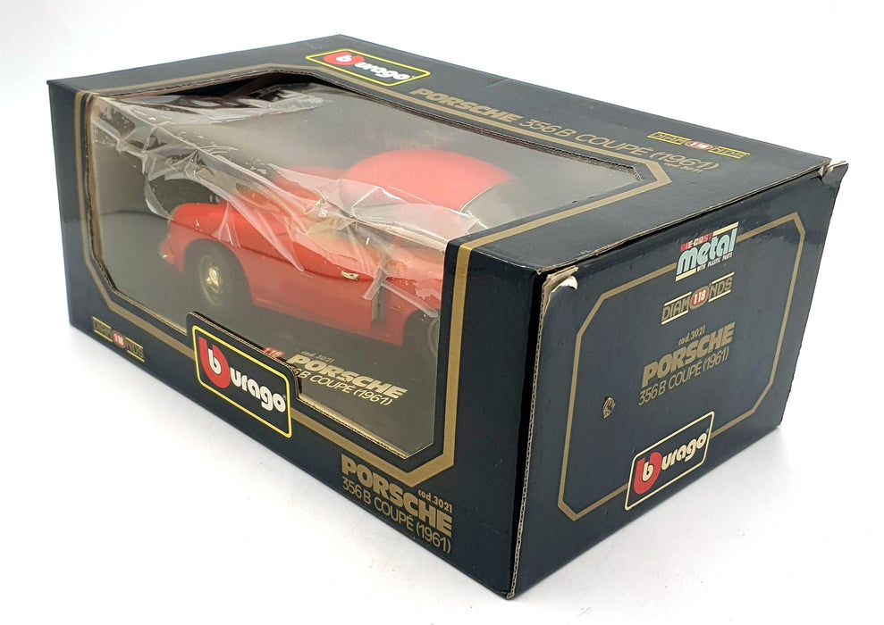 Burago 1/18 Scale 3021 - Porsche 356B Coupe 1961 - Red