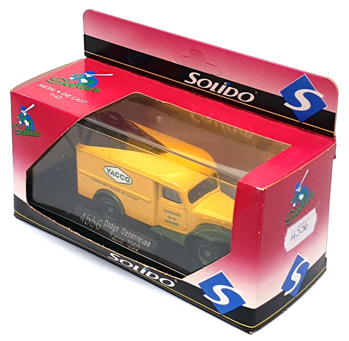Solido 1/43 Scale 4556 - 1960 Dodge Depanneuse Tow Truck Yacco - Yellow/Green