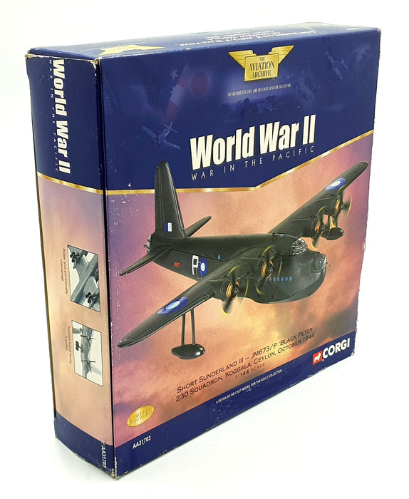 Corgi 1/144 Scale Diecast AA31703 Short Sunderland III Black Peter 230Sqn 1944