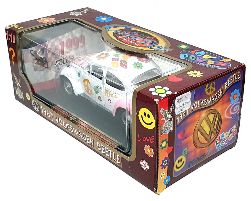 Road Signature 1/18 Scale 92079 - 1967 Volkswagen Beetle - Flower Power White