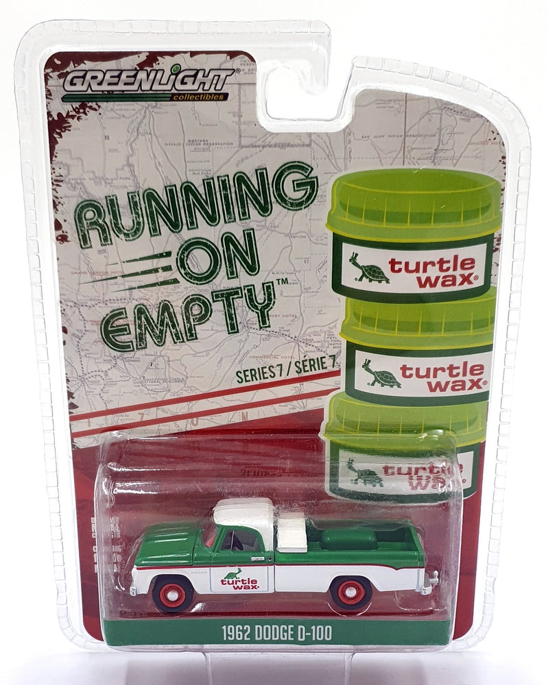 Greenlight 1/64 Scale 41070-B - 1962 Dodge D-100 Turtle Wax - White/Green