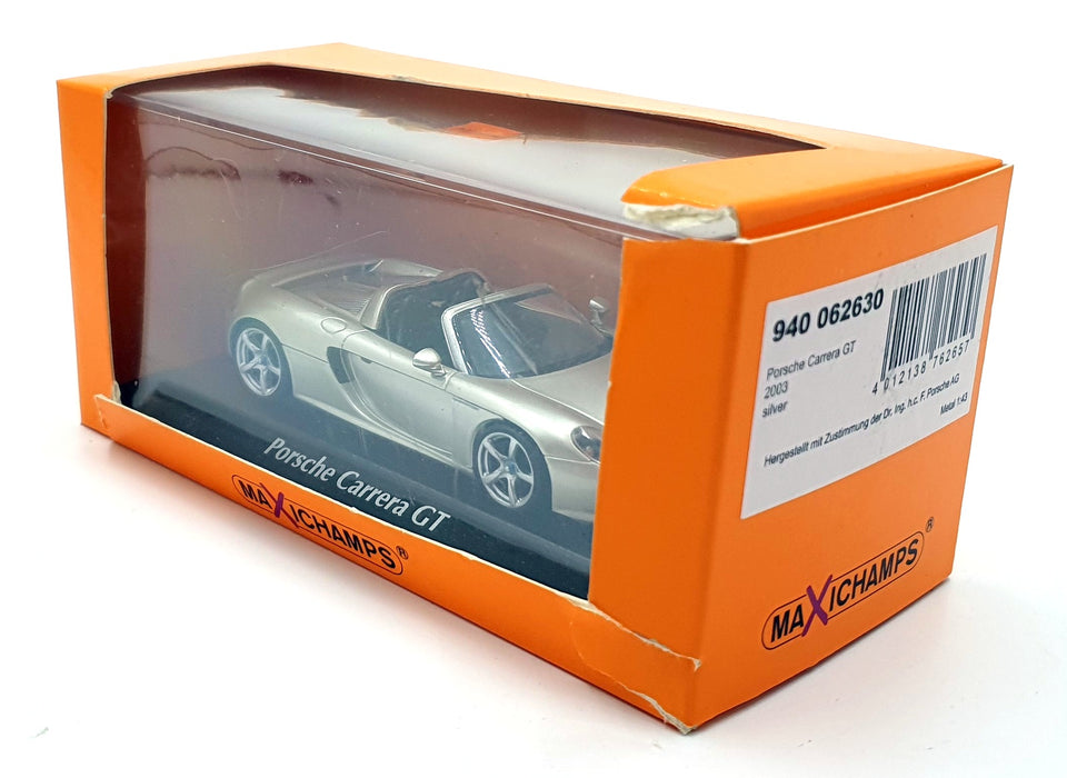 Maxichamps 1/43 Scale Diecast 940 062630 - 2003 Porsche Carrera GT - Silver