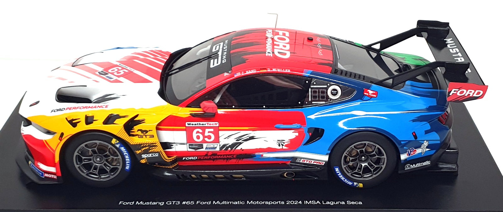 Top Speed 1/18 Scale Resin TS0603 - Mustang GT3 #65 Ford 2024 IMSA Laguna Seca