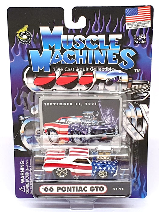 Muscle Machines 1/64 Scale 71151 01-96 - 1966 Pontiac GTO - Stars & Stripes