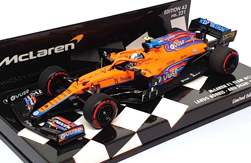 Minichamps 1/43 Scale 537 216604 - F1 McLaren MCL35M #4 Abu Dhabi GP 2021 Norris
