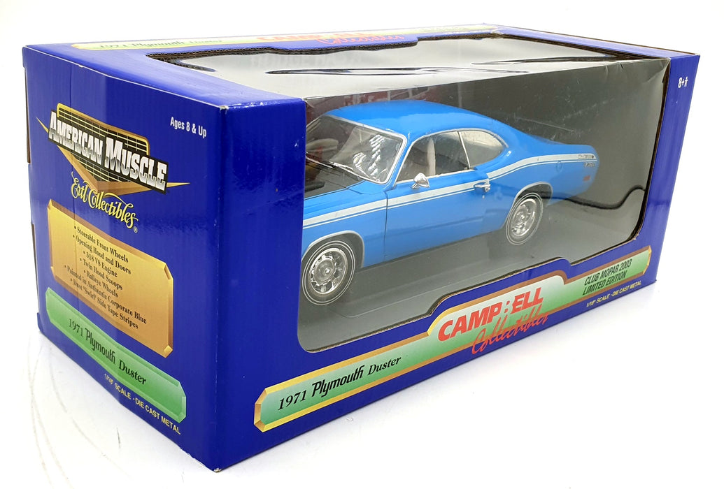 Ertl 1/18 Scale 29330P - 1971 Plymouth Duster Campbell Collection Blue